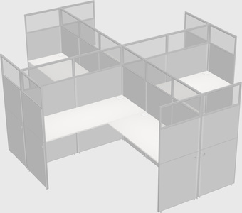 Shared l-shaped cubicles