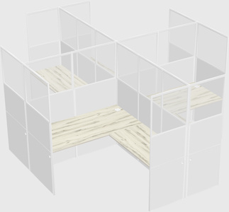 Shared l-shaped cubicles