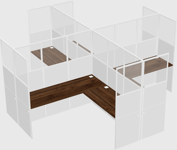 Shared l-shaped cubicles