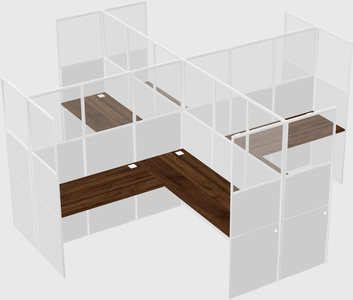 Shared l-shaped cubicles
