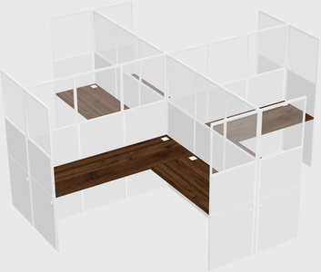 Shared l-shaped cubicles