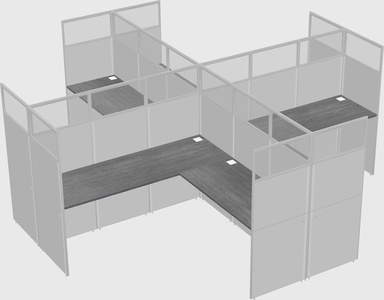 Shared l-shaped cubicles