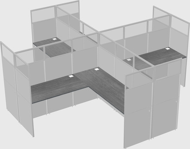 Shared l-shaped cubicles