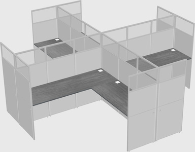 Shared l-shaped cubicles