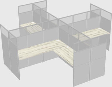 Shared l-shaped cubicles