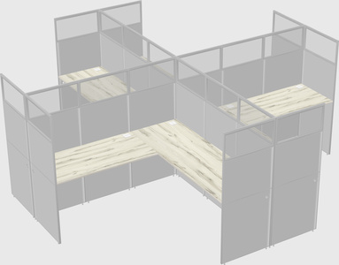 Shared l-shaped cubicles