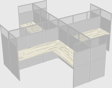 Shared l-shaped cubicles