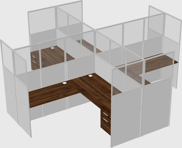 Shared l-shaped cubicles