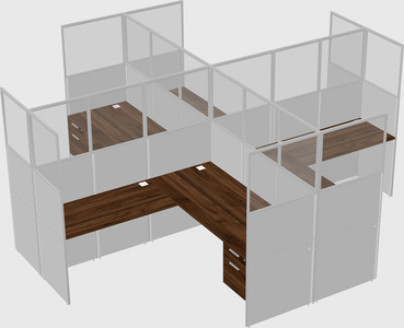 Shared l-shaped cubicles