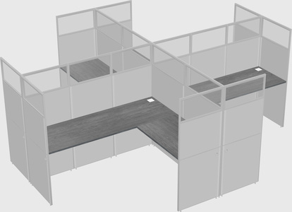 Shared l-shaped cubicles