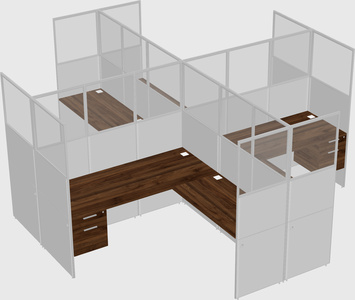 Shared l-shaped cubicles