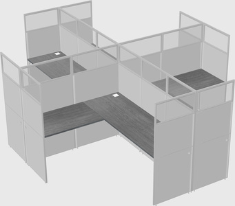 Shared l-shaped cubicles
