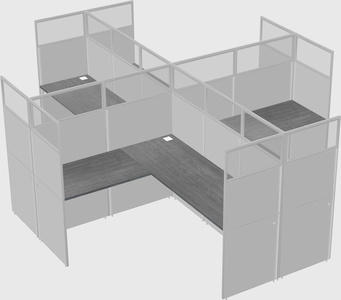 Shared l-shaped cubicles