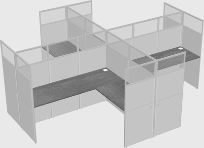 Shared l-shaped cubicles