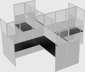 Shared l-shaped cubicles