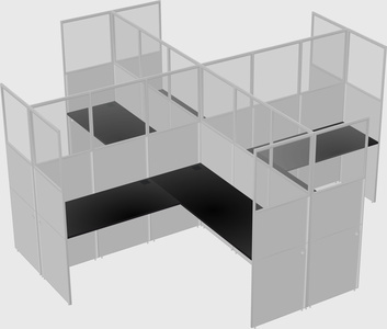 Shared l-shaped cubicles