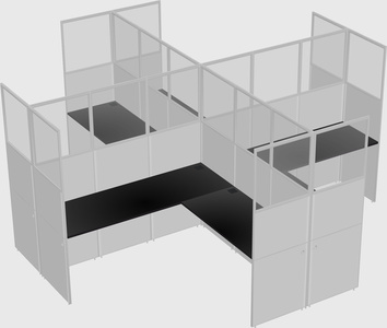 Shared l-shaped cubicles