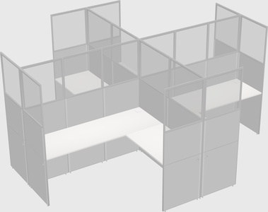 Shared l-shaped cubicles
