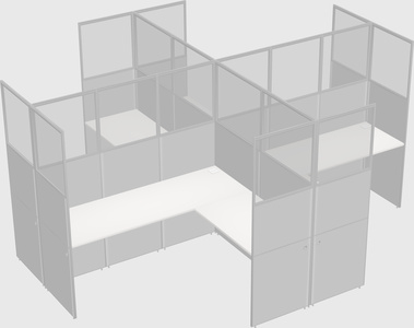 Shared l-shaped cubicles