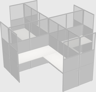 Shared l-shaped cubicles