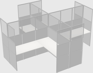 Shared l-shaped cubicles