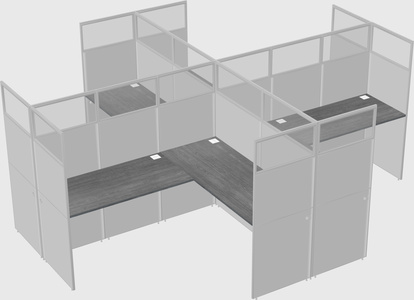 Shared l-shaped cubicles