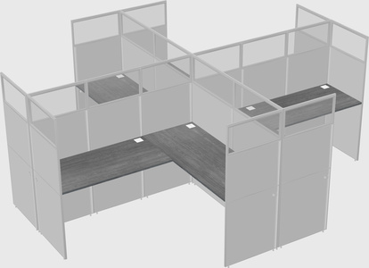 Shared l-shaped cubicles