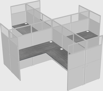 Shared l-shaped cubicles
