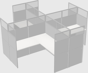 Shared l-shaped cubicles