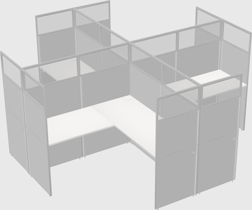 Shared l-shaped cubicles