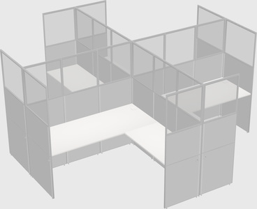Shared l-shaped cubicles