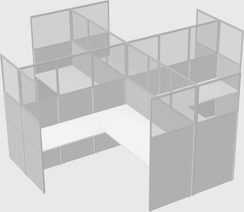 Shared l-shaped cubicles