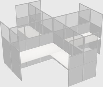 Shared l-shaped cubicles