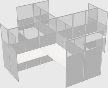 Shared l-shaped cubicles