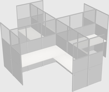 Shared l-shaped cubicles