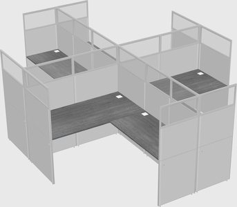 Shared l-shaped cubicles