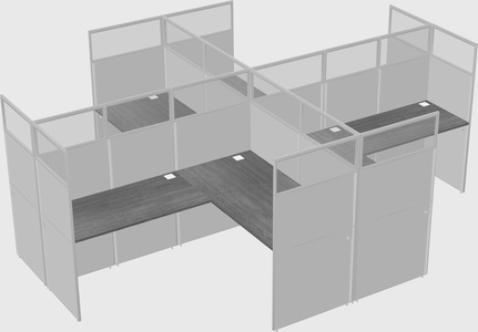 Shared l-shaped cubicles