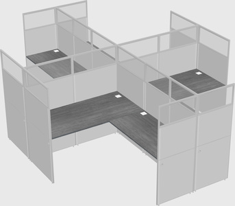 Shared l-shaped cubicles