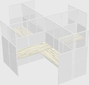 Shared l-shaped cubicles