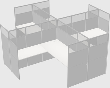 Shared l-shaped cubicles