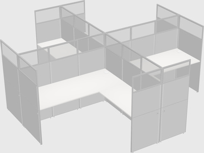 Shared l-shaped cubicles