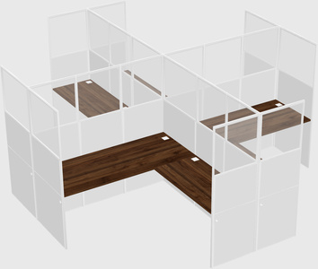 Shared l-shaped cubicles