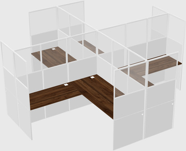 Shared l-shaped cubicles