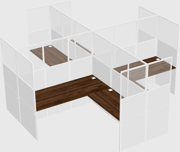 Shared l-shaped cubicles