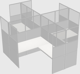 Shared l-shaped cubicles