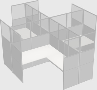 Shared l-shaped cubicles