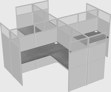 Shared l-shaped cubicles