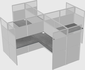 Shared l-shaped cubicles