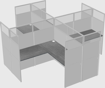 Shared l-shaped cubicles