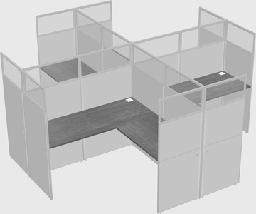 Shared l-shaped cubicles